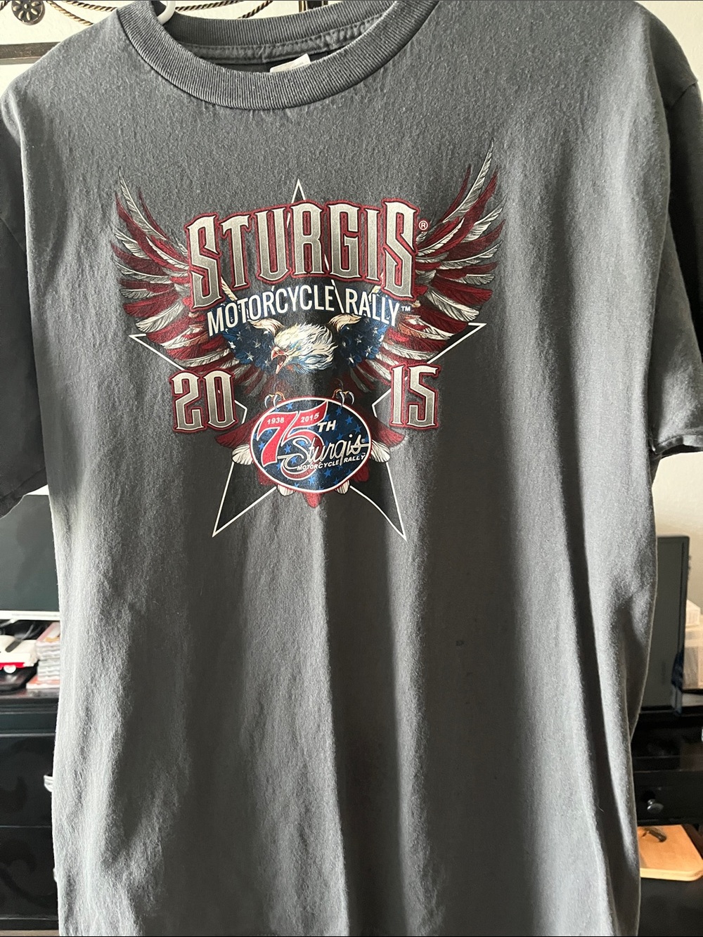 Sturgis Motorcycle Rally 2015 Short Sleeve Graphic Tee - Gray